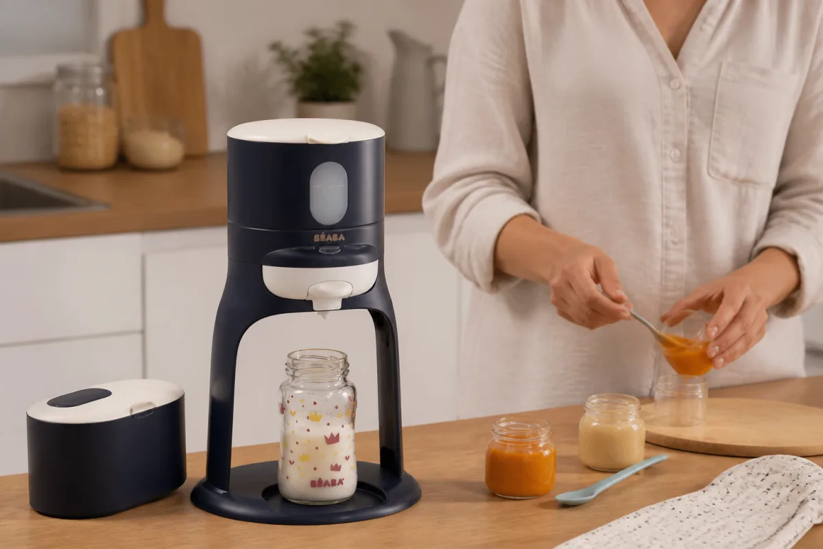La distribution directe verse l’eau chauffée dans le biberon sans transvasement intermédiaire.
