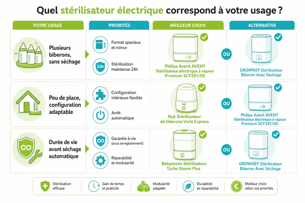 Arbitrages entre capacité, séchage, rapidité et encombrement selon vos habitudes de préparation